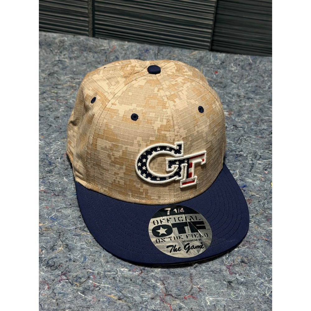 GT Georgia Tech Yellow Jackets Game Pro Snapback Fitted Cap Hat 7‎ 1/4 NEW Camo